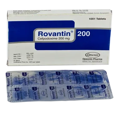 Pack Image: Rovantin 200 mg Tablet (1 x 10)
