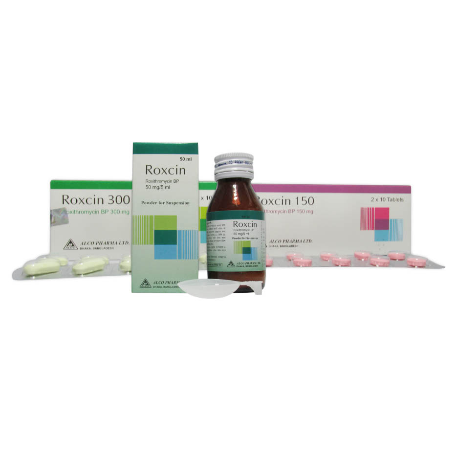 Pack Image: Roxcin 50 mg Suspension (50 ml bottle)