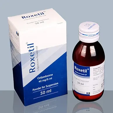 Pack Image: Roxetil 40 mg Suspension (50 ml bottle)