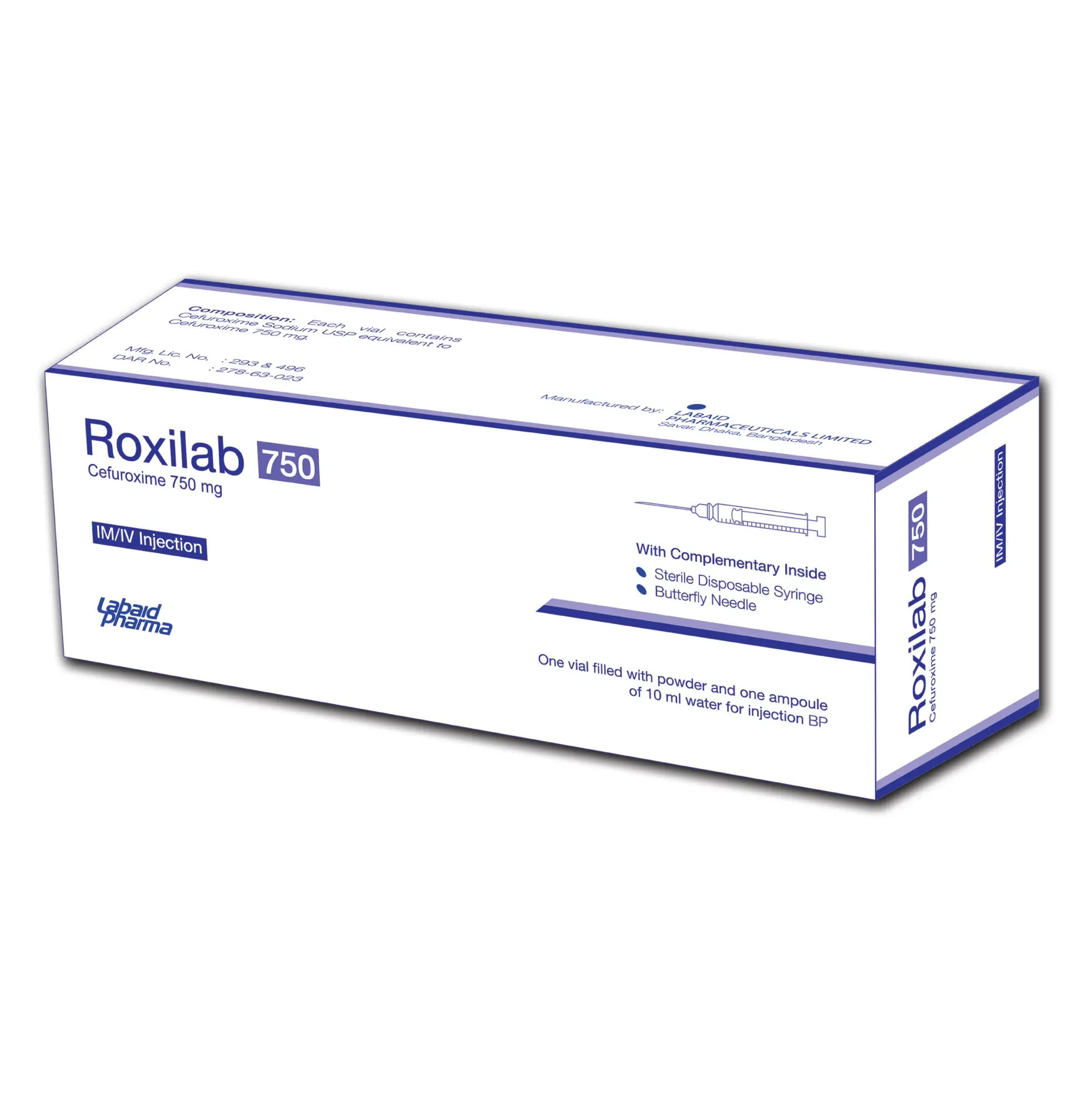 Pack Image: Roxilab 750 mg Injection (750 mg vial)
