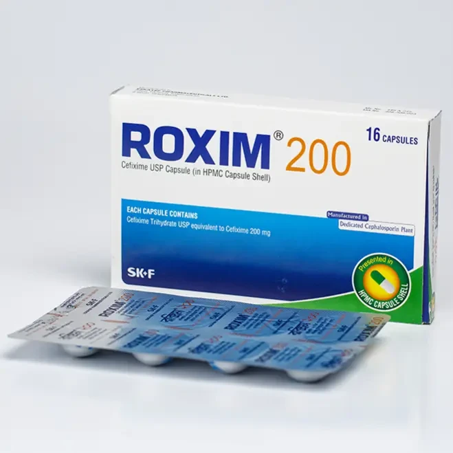 Pack Image: Roxim 200 mg Capsule (2 x 8)