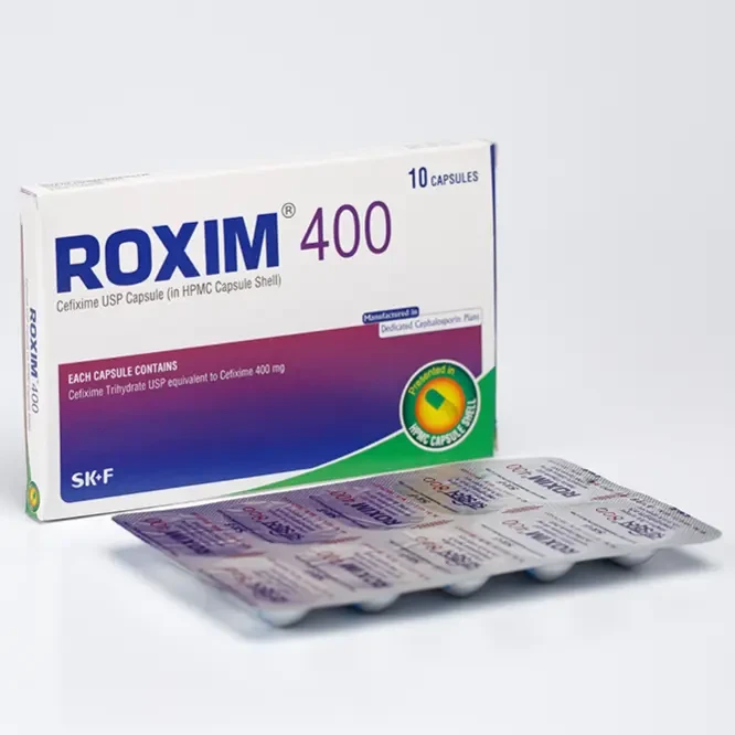 Pack Image: Roxim 400 mg Capsule (1 x 10)