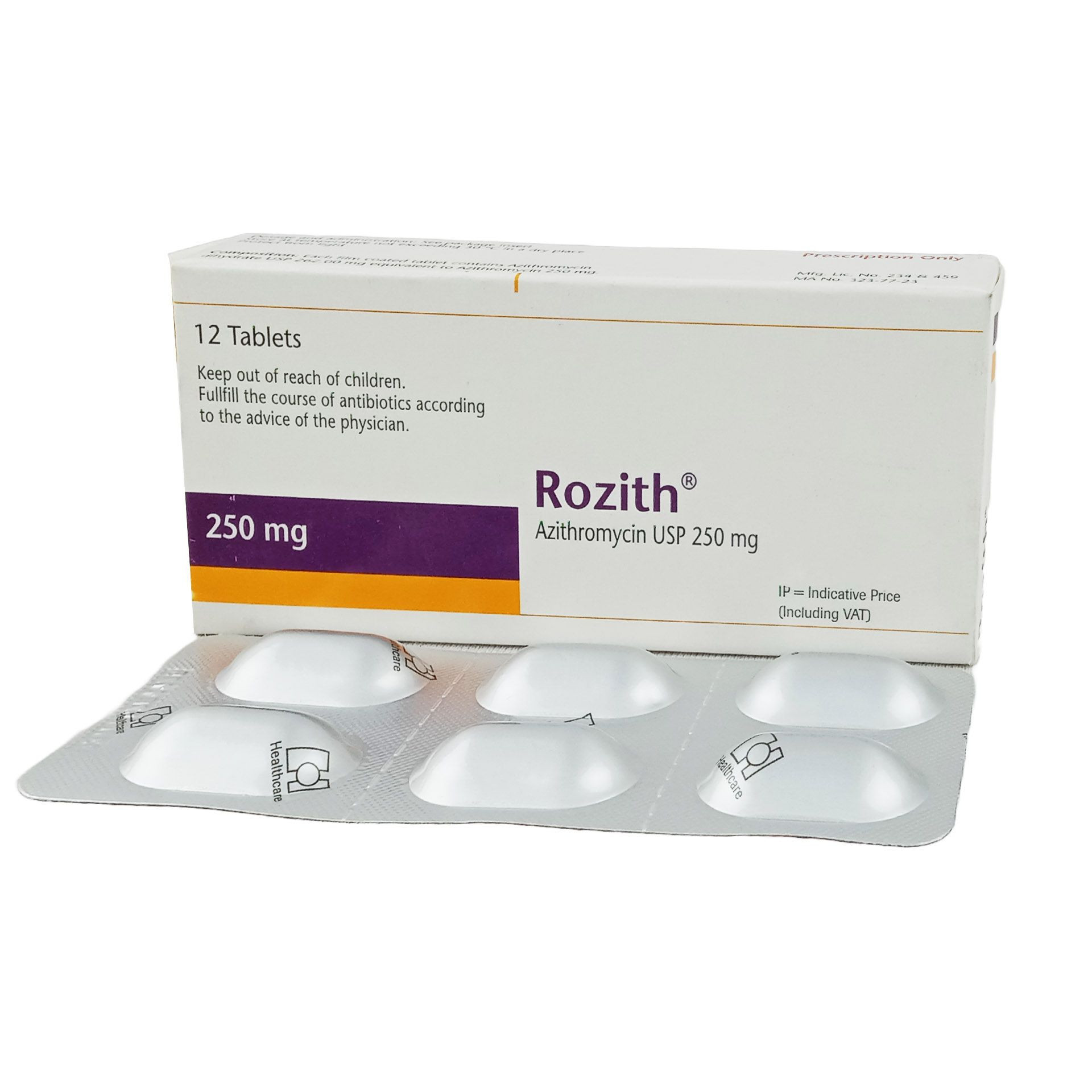 Pack Image: Rozith 250 mg Tablet (2 x 6)