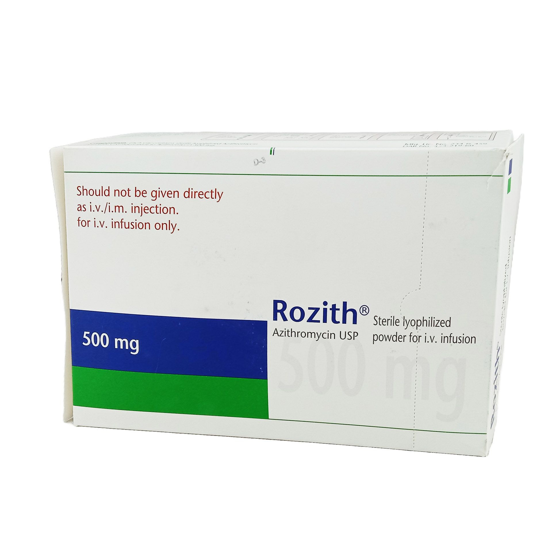 Pack Image: Rozith 500 mg Injection (500 mg vial)