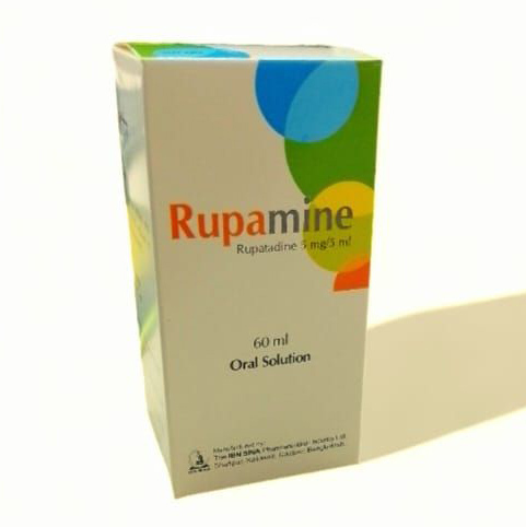Pack Image: Rupamine 5 mg Oral Solution (60 ml bottle)