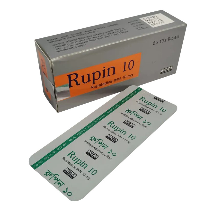 Pack Image: Rupin 10 mg Tablet (5 x 10)