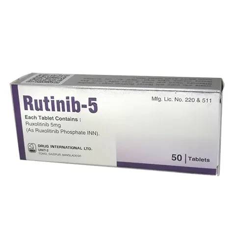 Pack Image: Rutinib 5 mg Tablet (5 x 10)