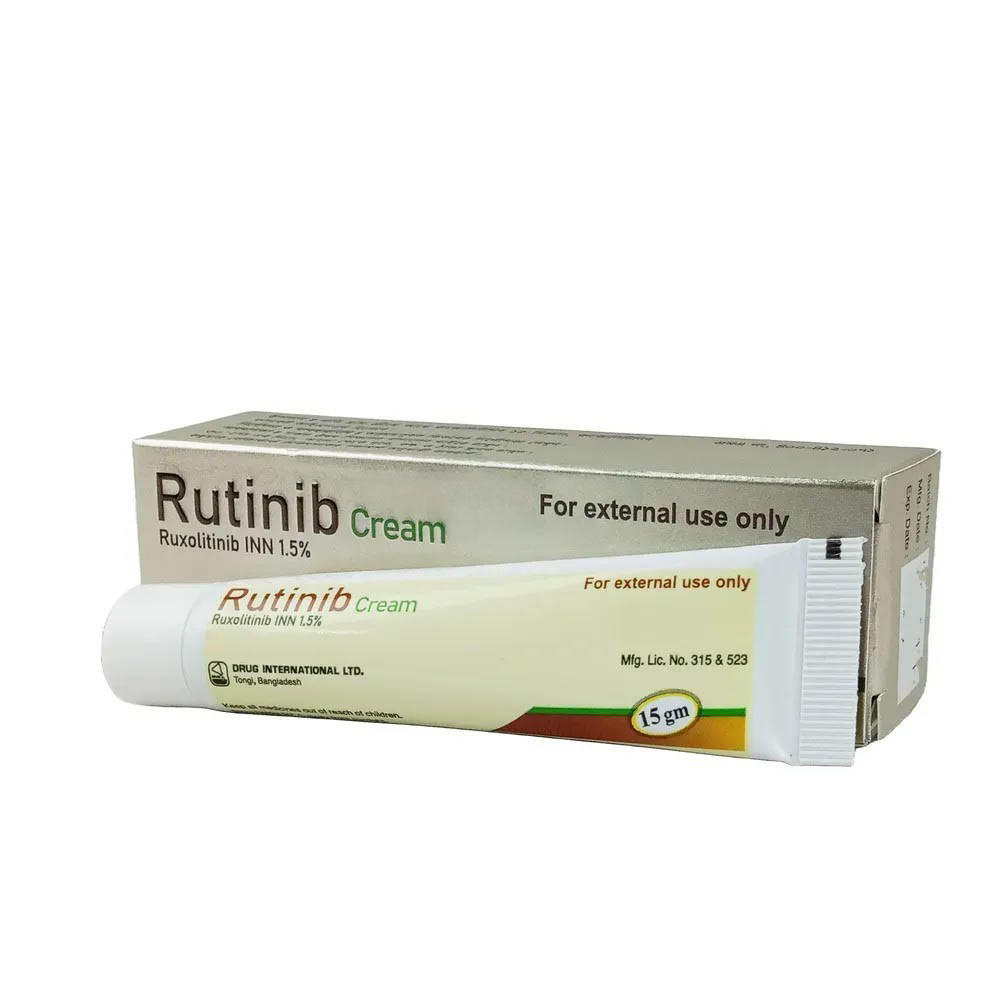 Pack Image: Rutinib 1.5% Cream (15 gm tube)