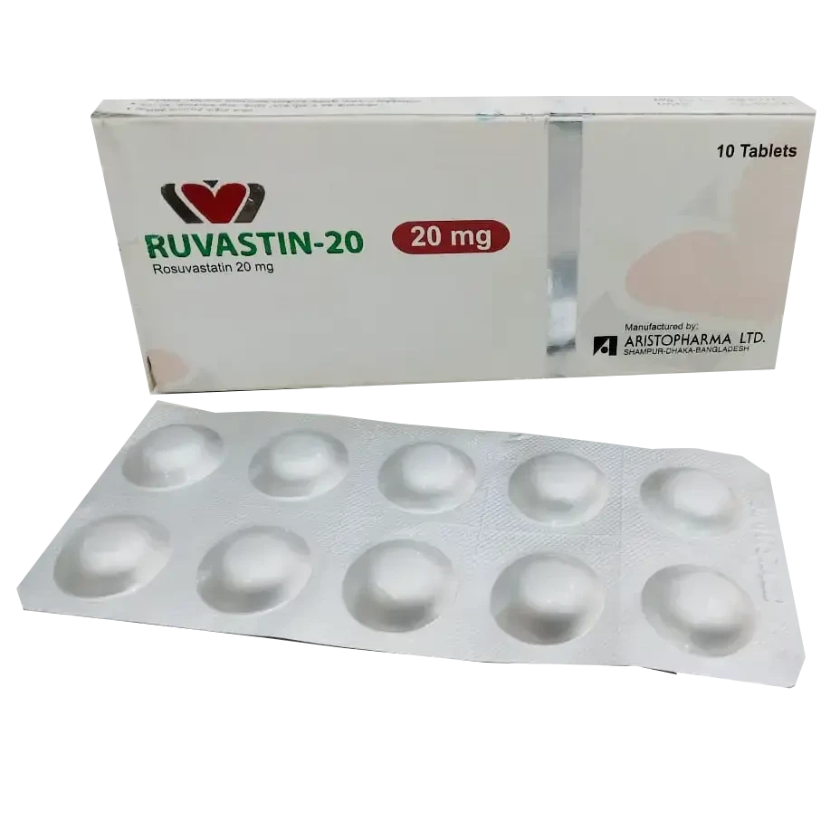 Pack Image: Ruvastin 20 mg Tablet (2 x 10)