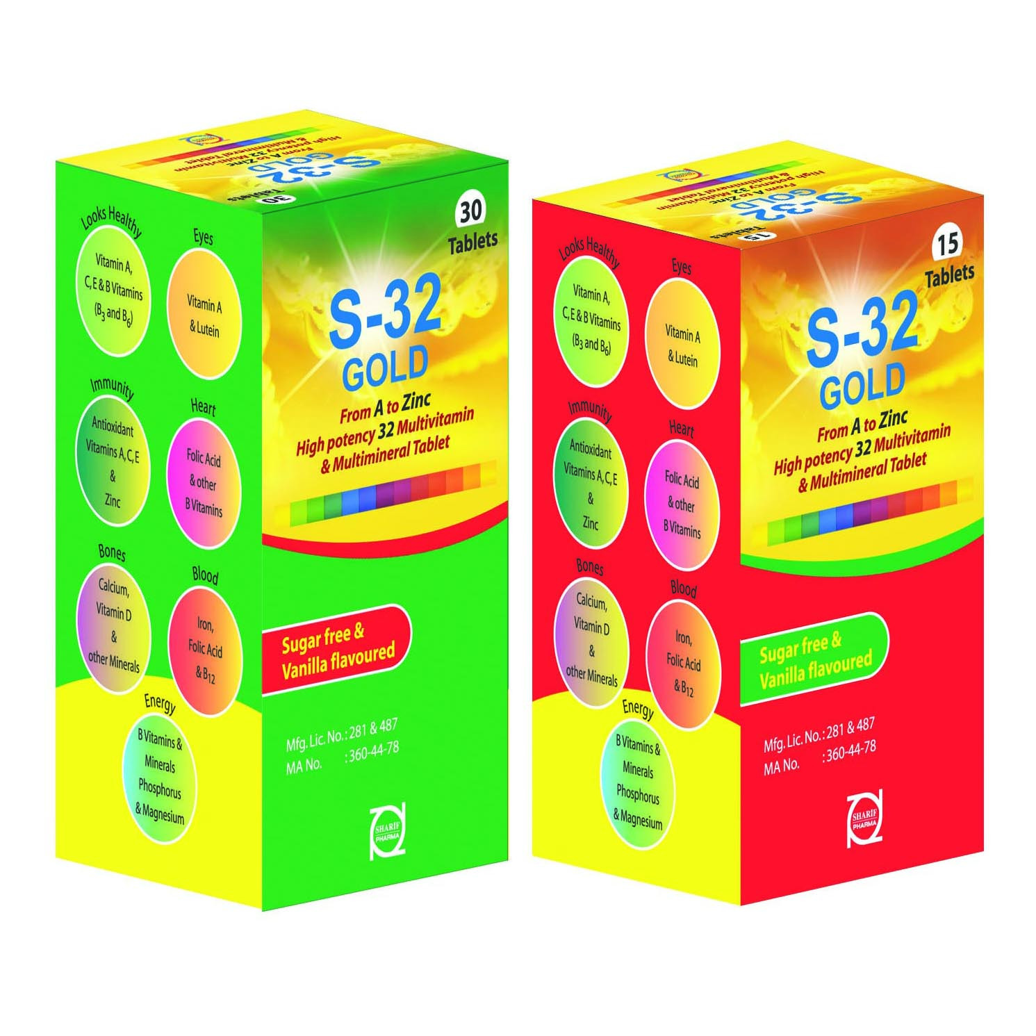 Pack Image: S-32 Gold  Tablet (1 x 30)