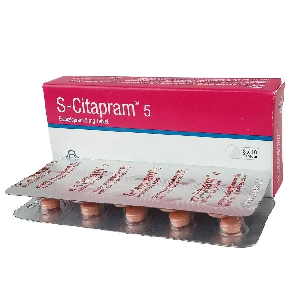 Pack Image: S-Citapram 5 mg Tablet (3 x 10)