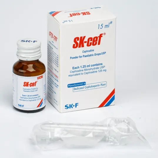 Pack Image: SK-cef 125 mg Pediatric Drop (15 ml bottle)