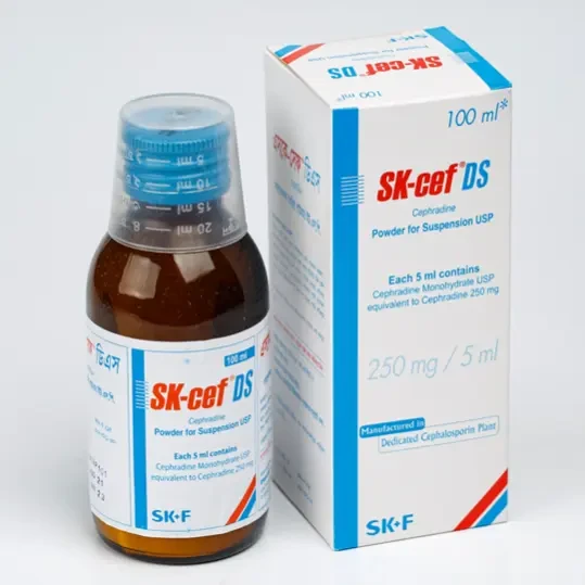 Pack Image: SK-cef DS 250 mg Suspension (100 ml bottle)