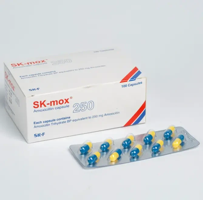 Pack Image: SK-mox 250 mg Capsule (10 x 10)
