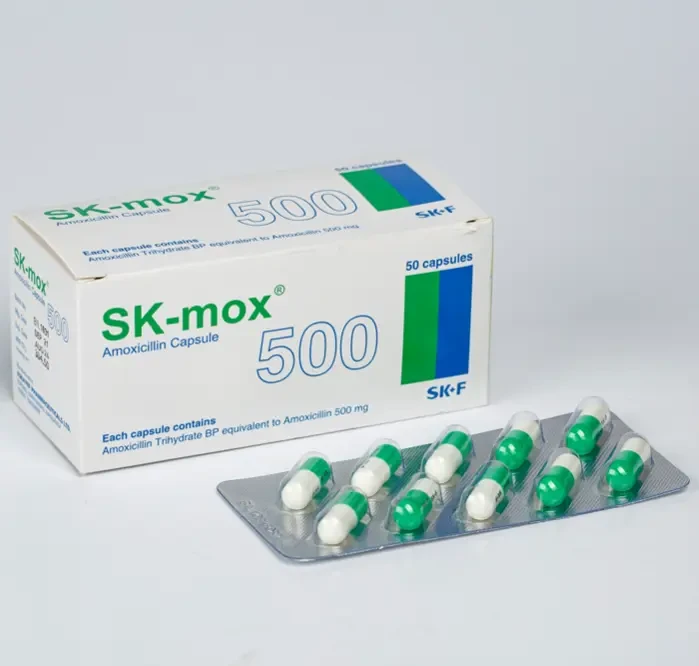 Pack Image: SK-mox 500 mg Capsule (5 x 10)
