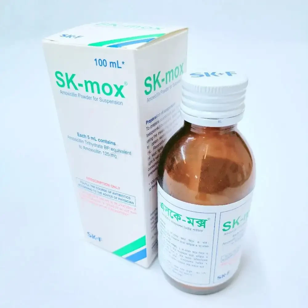Pack Image: SK-mox 125 mg Suspension (100 ml bottle)