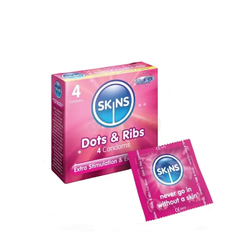 Pack Image: SKINS Dots & Ribbed Condom (Per pack)