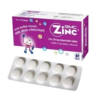 Pack Image: SMC Zinc 20 mg Tablet (10 x 10)
