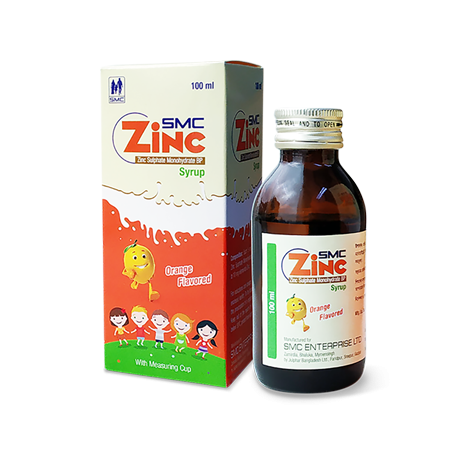 Pack Image: SMC Zinc 10 mg Syrup (100 ml bottle)