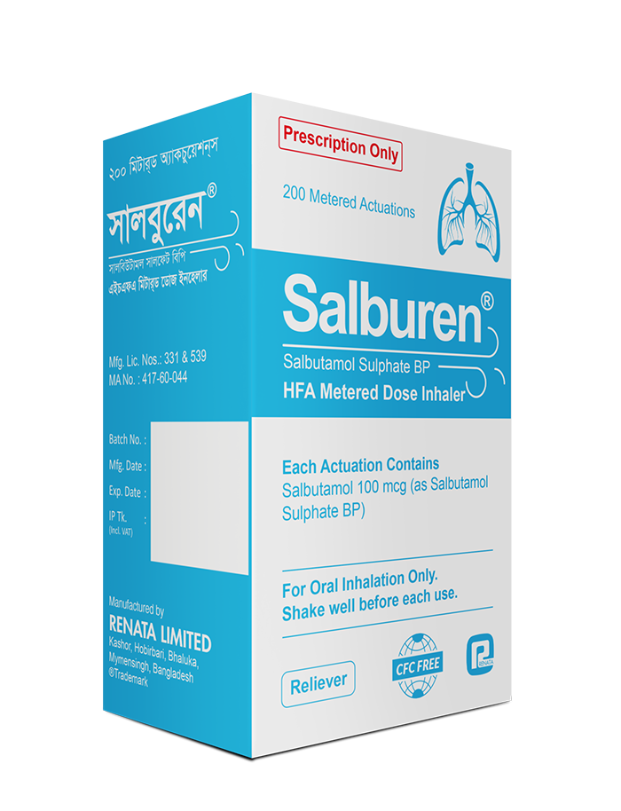 Pack Image: Salburen 100 mcg Inhaler (200 metered doses)