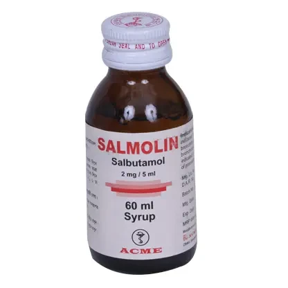 Pack Image: Salmolin 2 mg Syrup (60 ml bottle)
