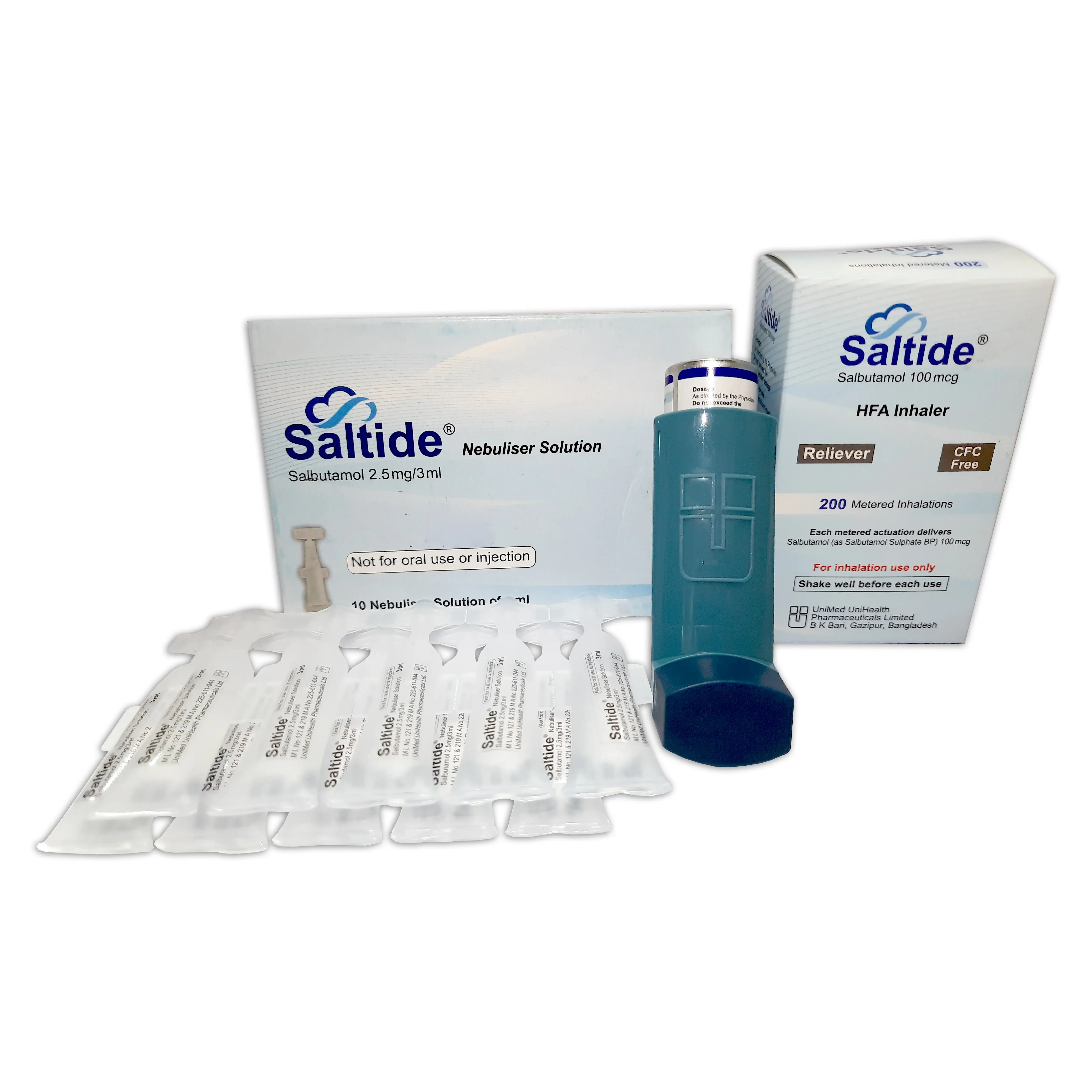 Pack Image: Saltide 100 mcg Inhaler (200 metered doses)