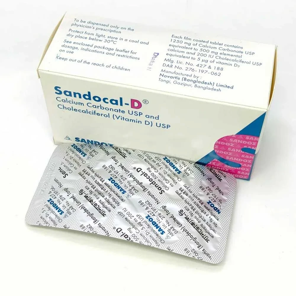 Pack Image: Sandocal-D 500 mg Tablet (5 x 10)
