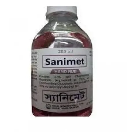 Pack Image: Sanimet 0.5% 70% Hand Rub (200 ml bottle)