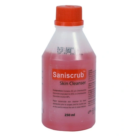 Pack Image: Saniscrub 4% Hand Rub (250 ml bottle)