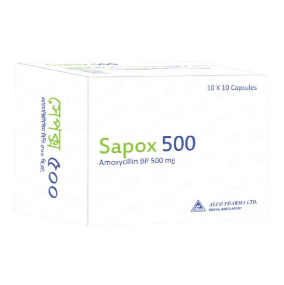 Pack Image: Sapox 500 mg Capsule (10 x 10)