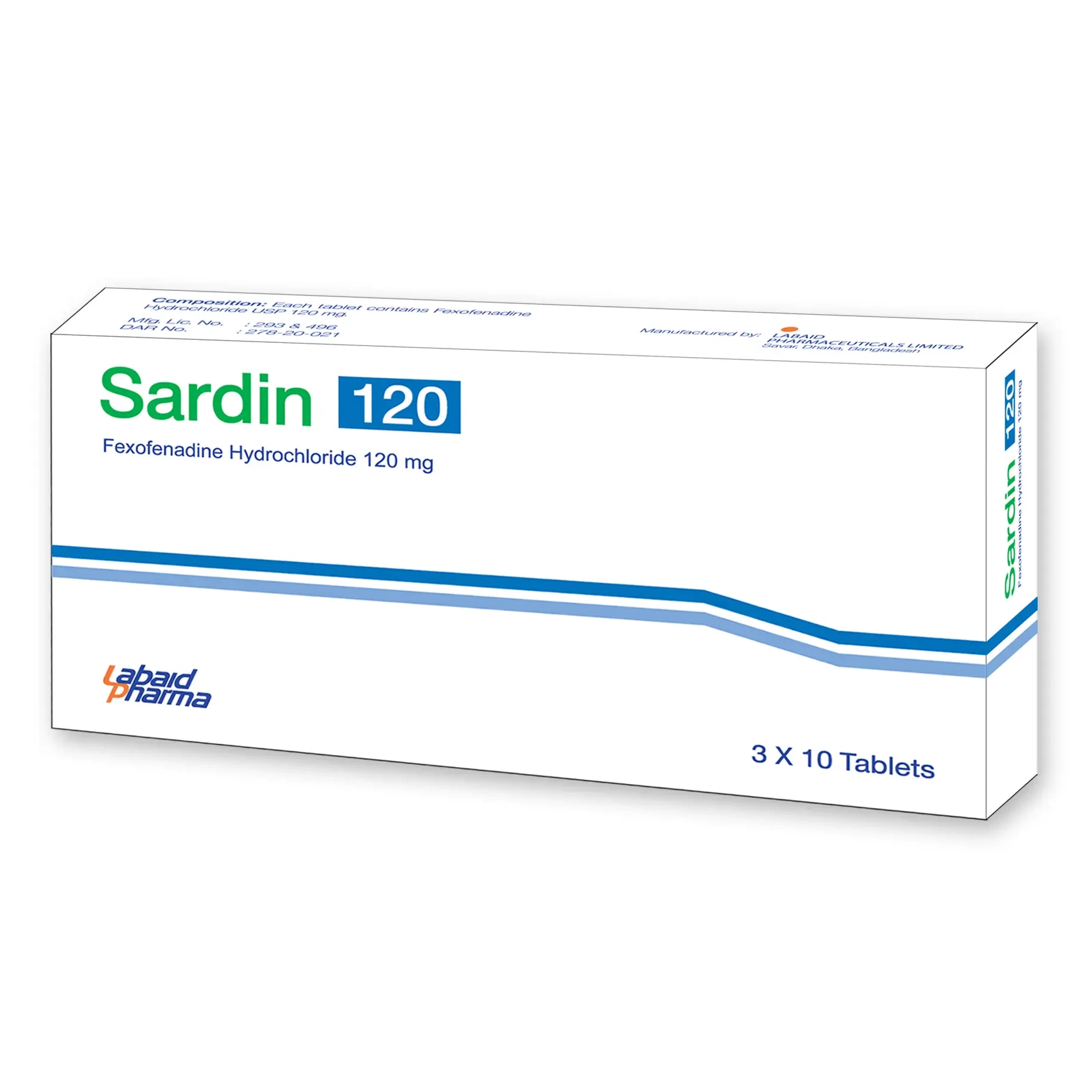 Pack Image: Sardin 120 mg Tablet (5 x 10)
