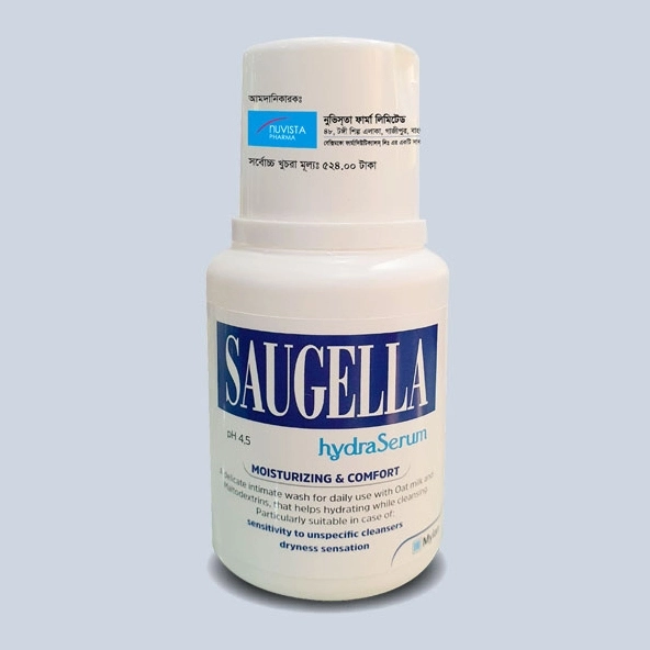 Pack Image: Saugella HydraSerum Topical Solution (200 ml bottle)