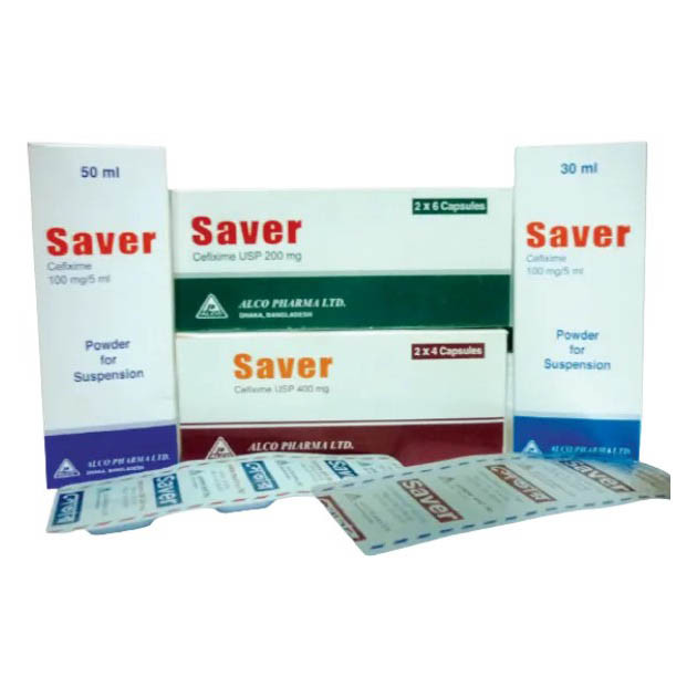 Pack Image: Saver 100 mg Suspension (50 ml bottle)