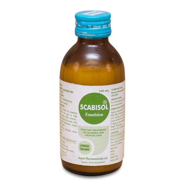 Pack Image: Scabisol 25% w Emulsion (100 ml bottle)