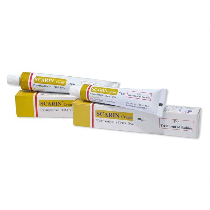 Pack Image: Scarin 5% w Cream (15 gm tube)
