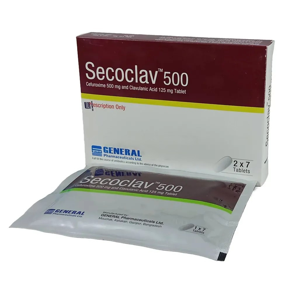 Pack Image: Secoclav 500 mg Tablet (2 x 7)