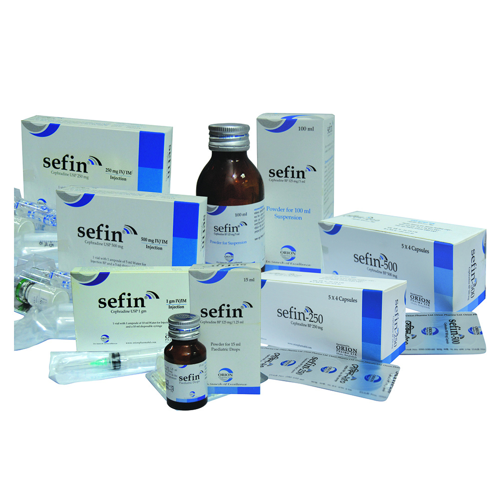 Pack Image: Sefin DS 250 mg Suspension (50 ml bottle)