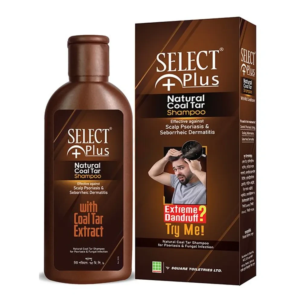 Pack Image: Select Plus (coal tar) Shampoo (75 ml bottle)