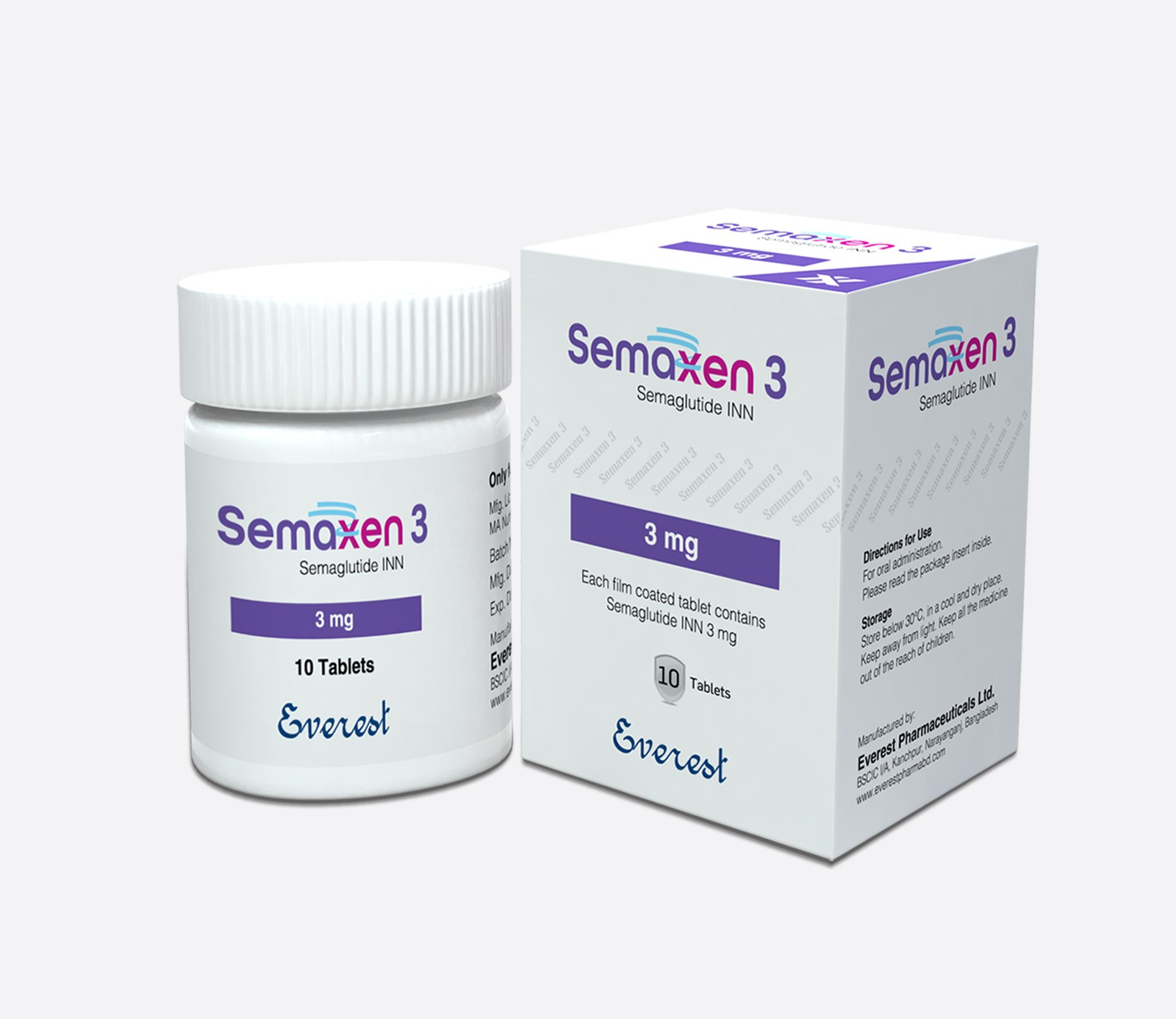 Pack Image: Semaxen 3 mg Tablet (1 x 10)