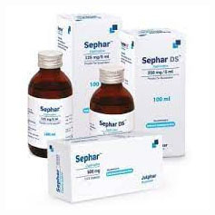 Pack Image: Sephar DS 250 mg Suspension (100 ml bottle)