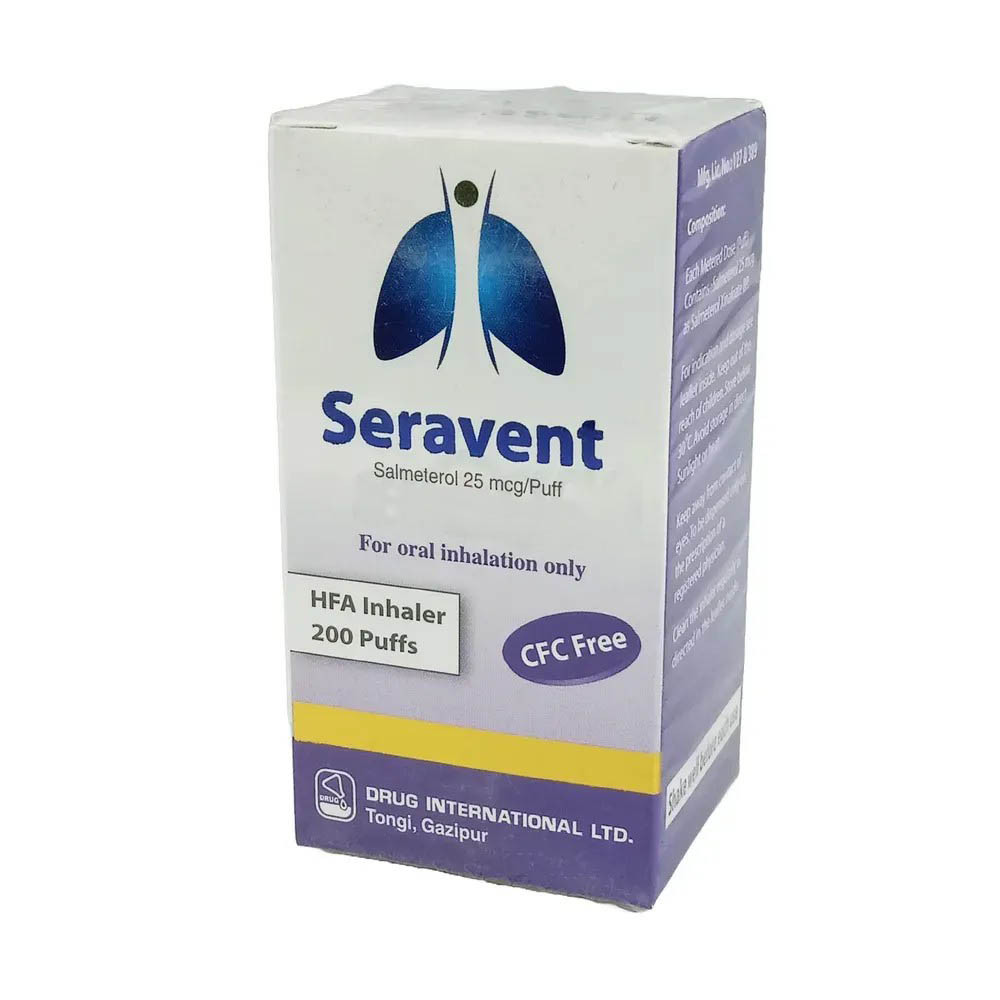 Pack Image: Seravent 25 mcg Inhaler (200 metered doses)
