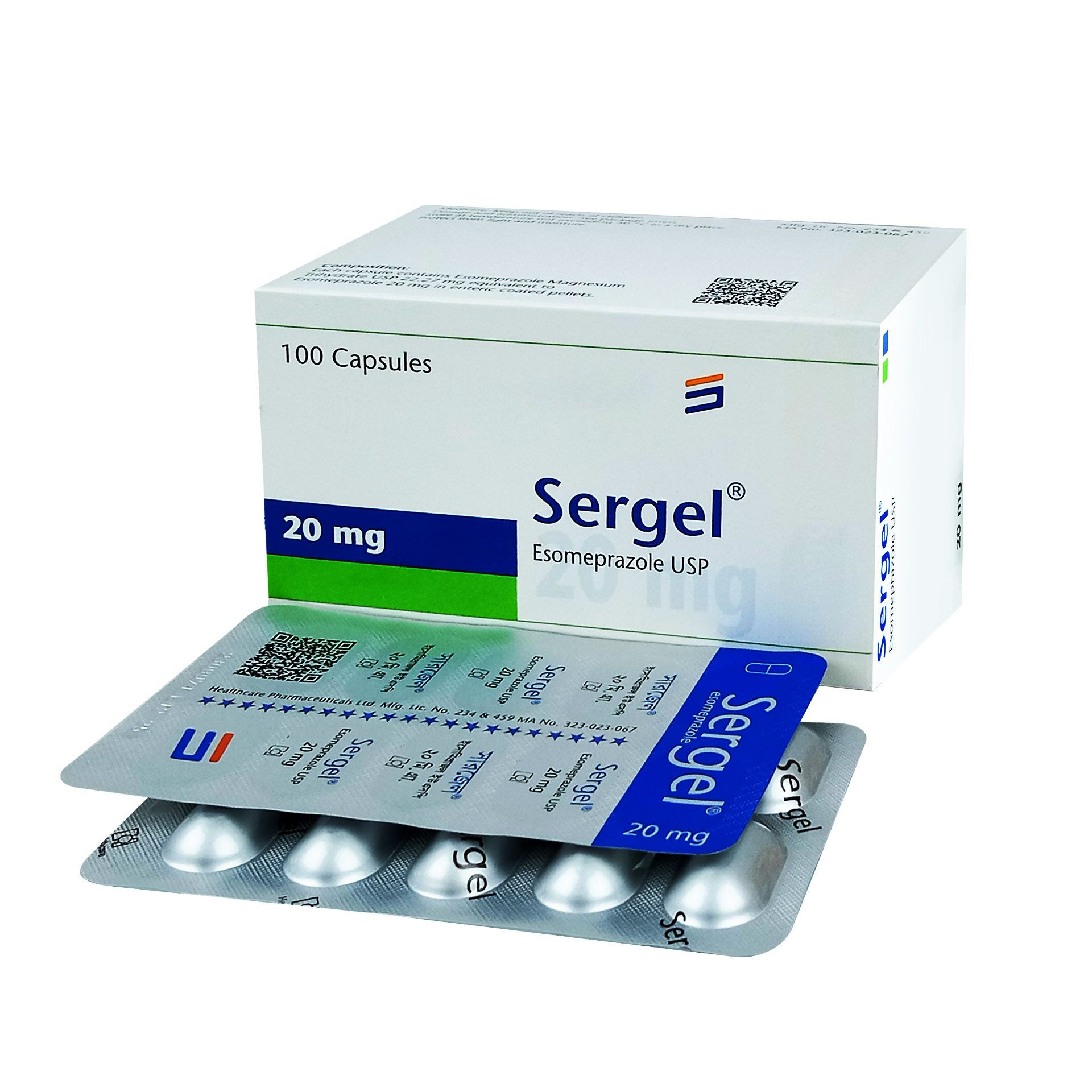 Pack Image: Sergel 20 mg Capsule (10 x 10)