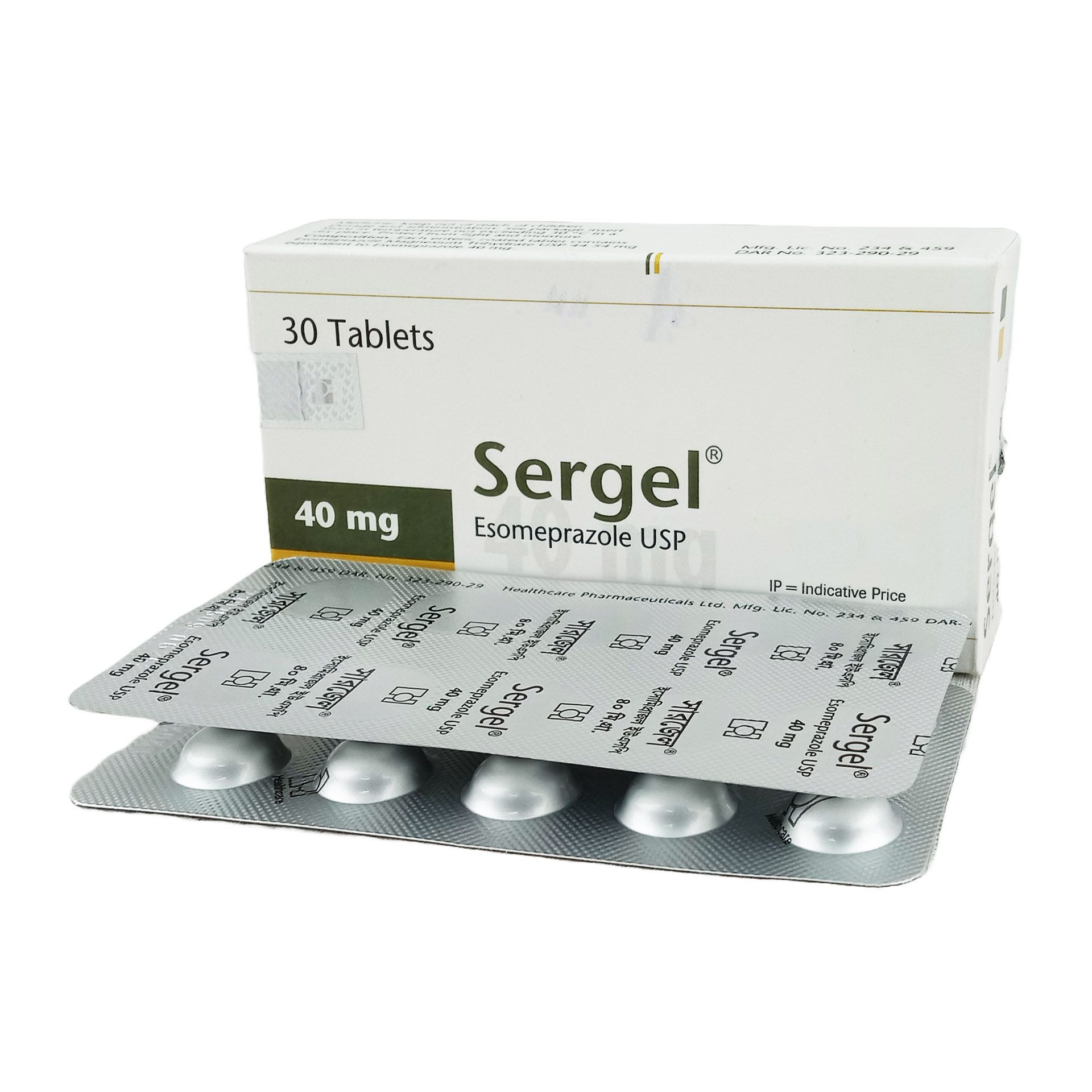 Pack Image: Sergel 40 mg Tablet (3 x 10)
