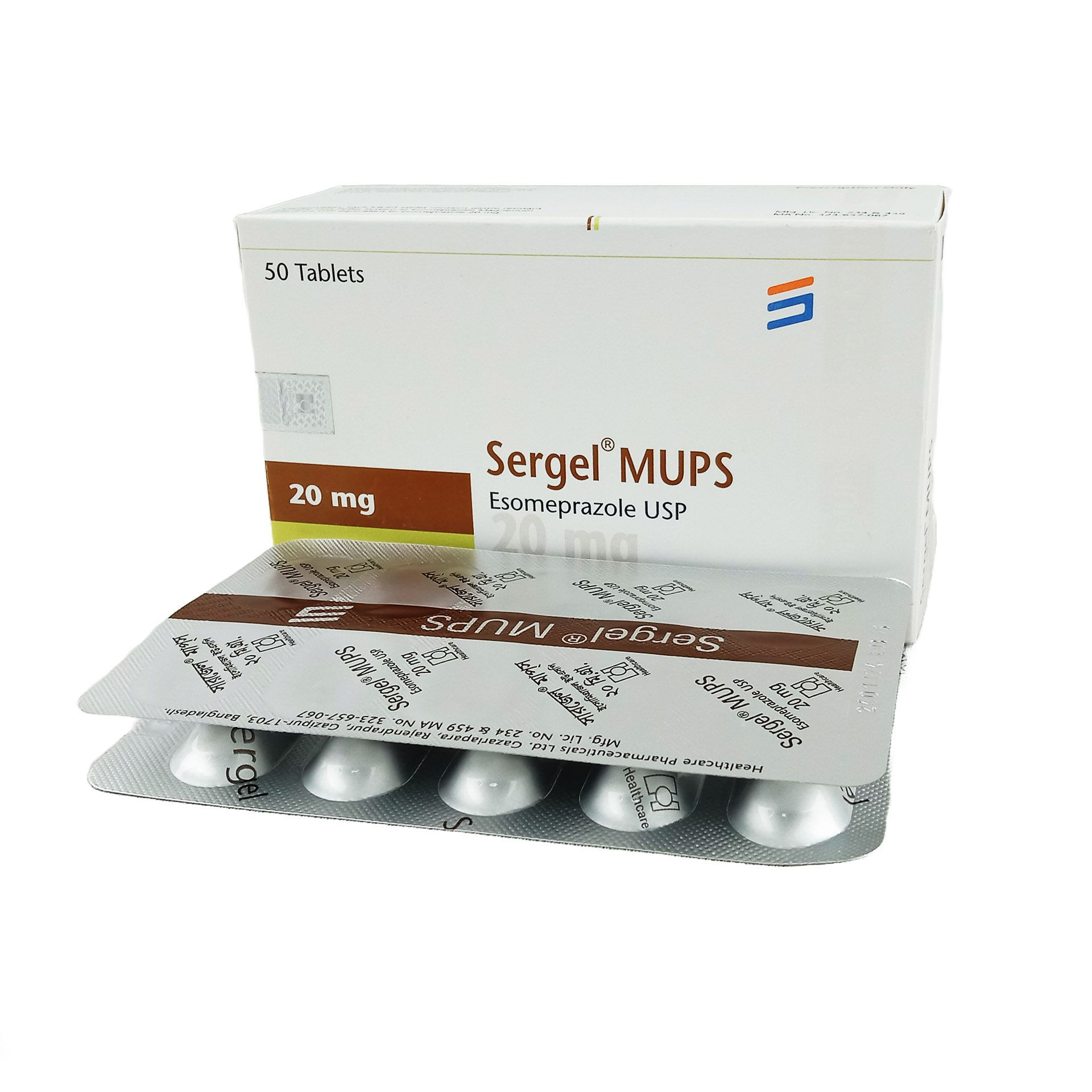 Pack Image: Sergel MUPS 20 mg Tablet (5 x 10)