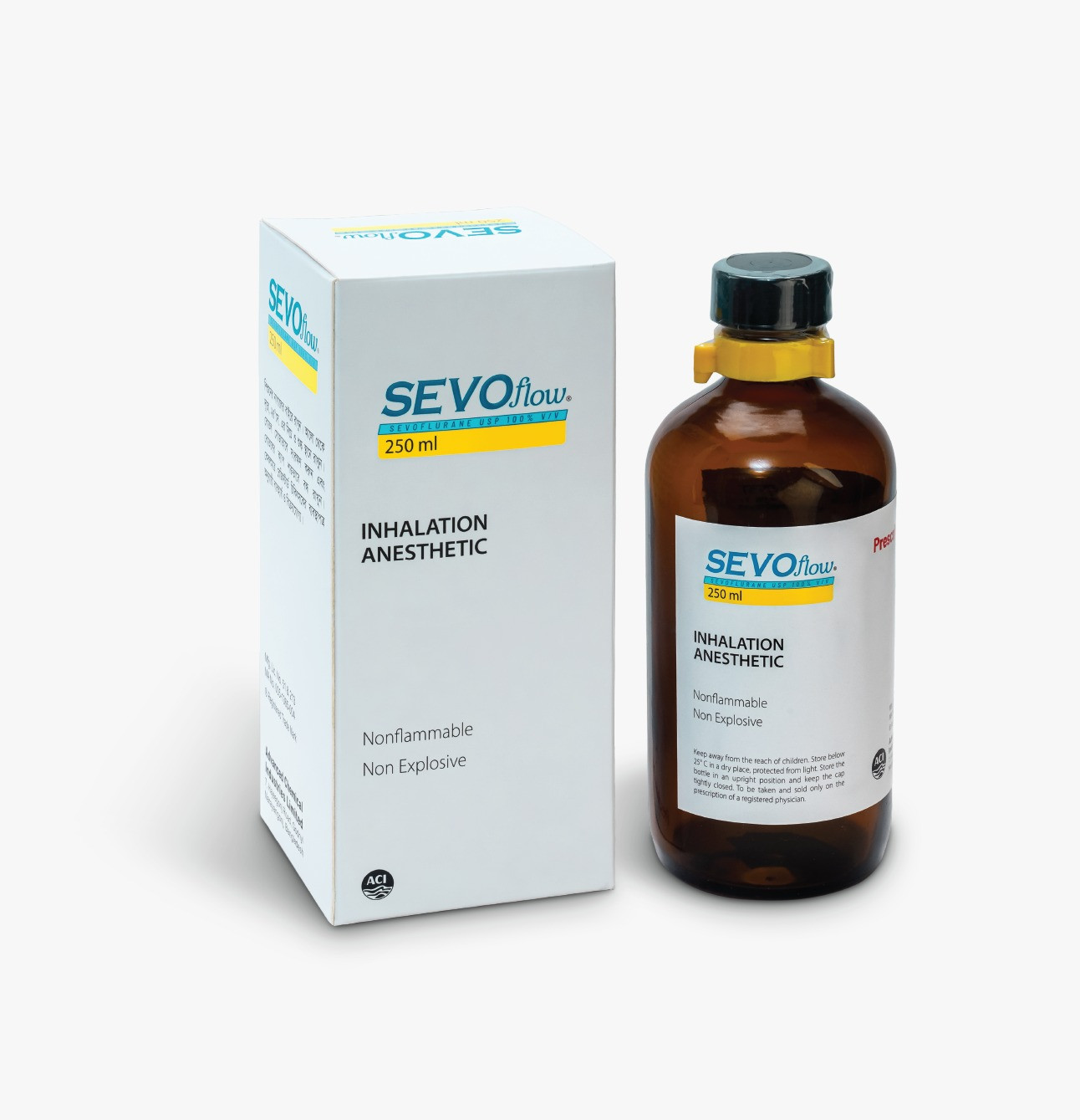 Pack Image: Sevoflow 100% V Solution for Inhalation (250 ml bottle)