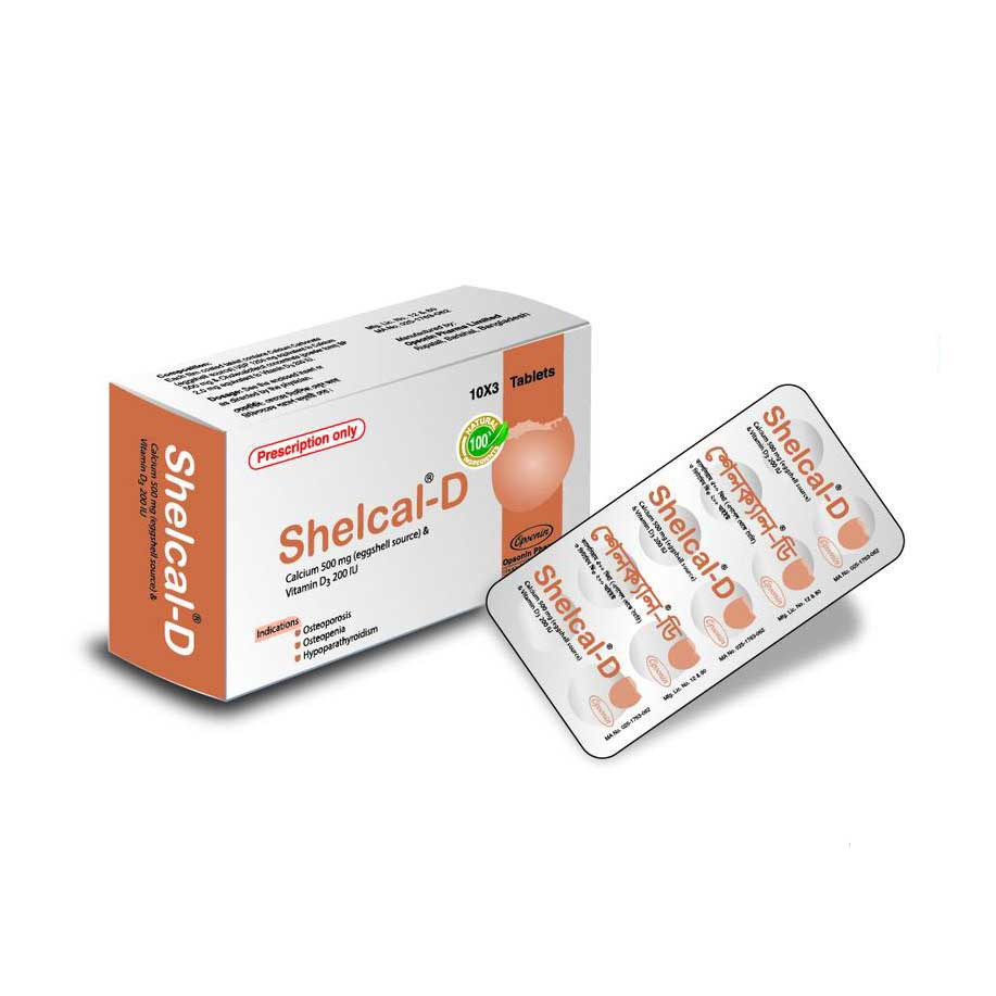 Pack Image: Shelcal-D 500 mg Tablet (3 x 10)