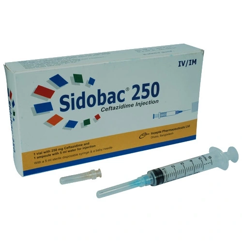 Pack Image: Sidobac 250 mg Injection (250 mg vial)