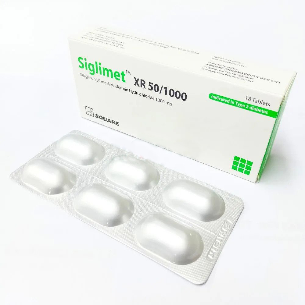 Pack Image: Siglimet XR 50 mg Tablet (3 x 6)