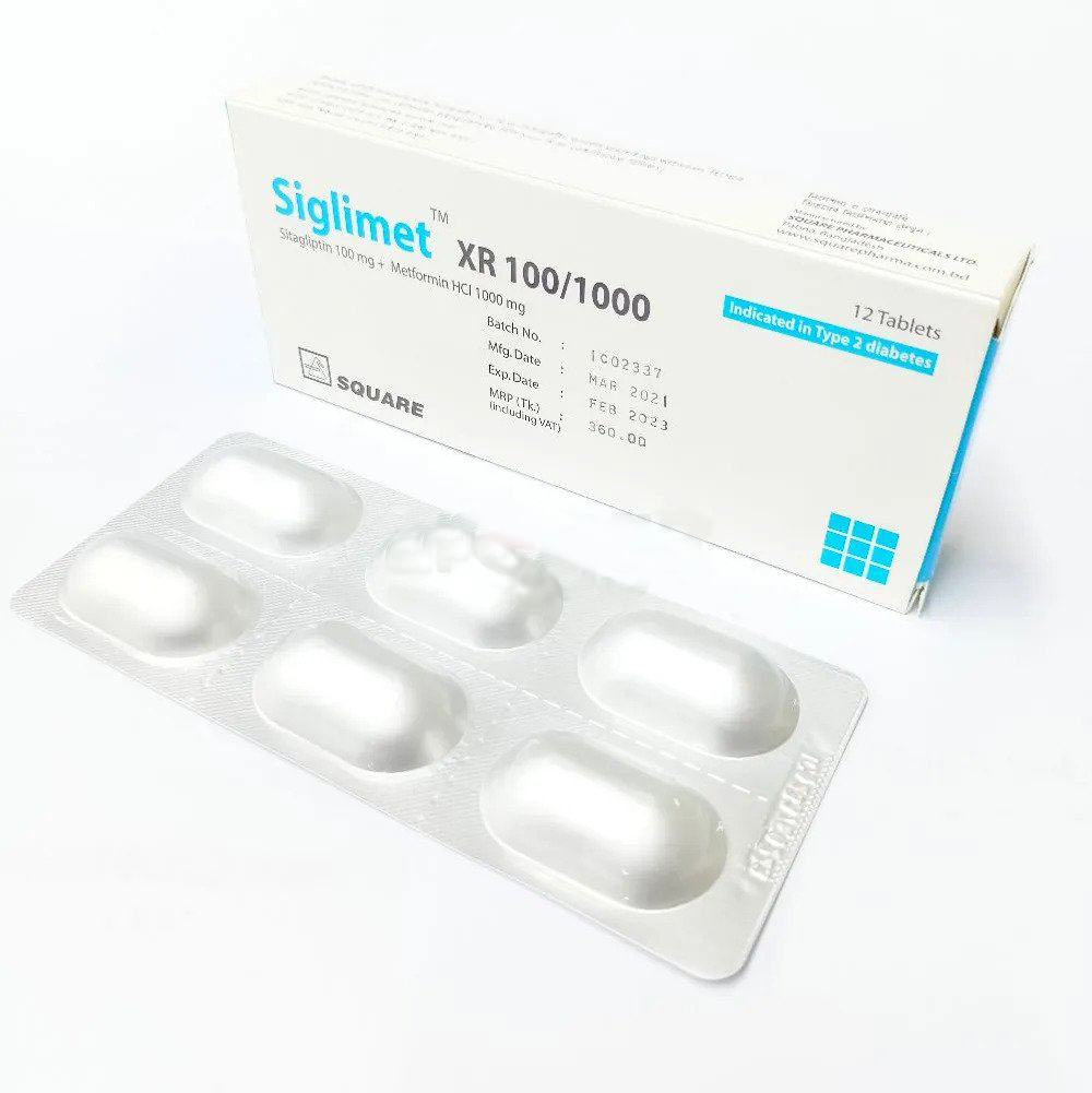 Pack Image: Siglimet XR 100 mg Tablet (2 x 6)