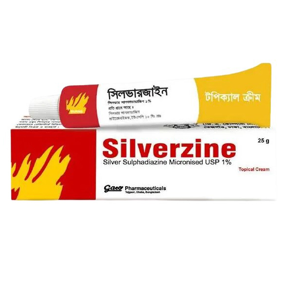 Pack Image: Silverzine 1% Cream (25 gm tube)